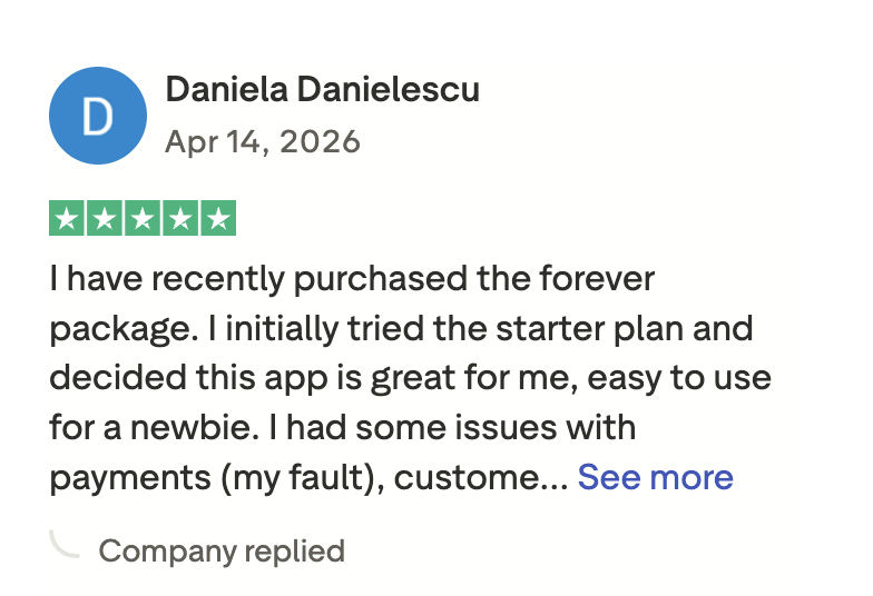 Trustpilot review of Mockey