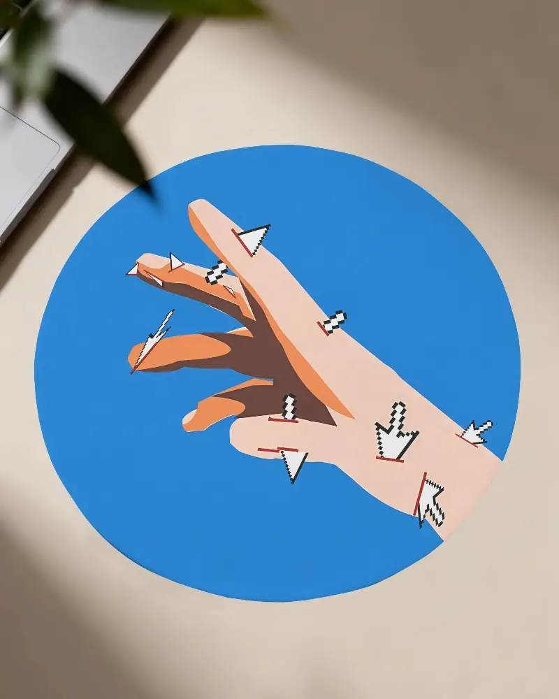 High Quality Circular Gaming Pad Mockup For Promoting Unique Gaming Gear And Merchandise