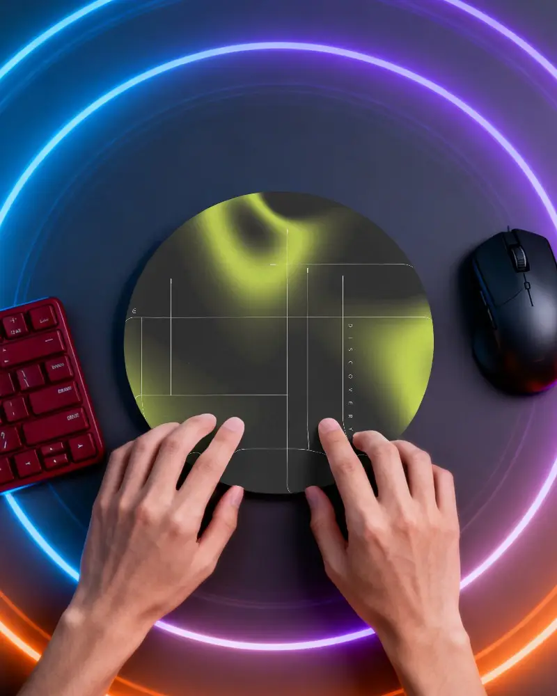 Premium Round Gaming Pad Mockup Optimal Surface For Smooth Mouse Movement And Precision