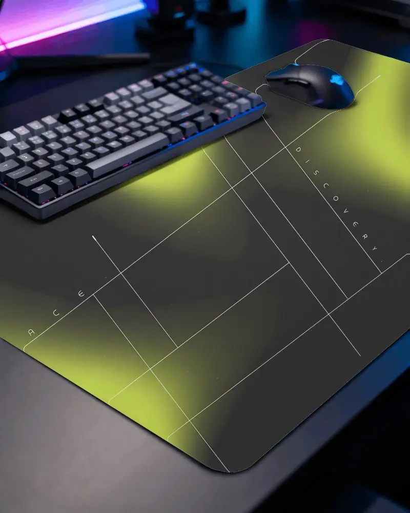 Gaming Keyboard And Mouse On Wide Smooth Textured Gaming Pad For Ultimate Control