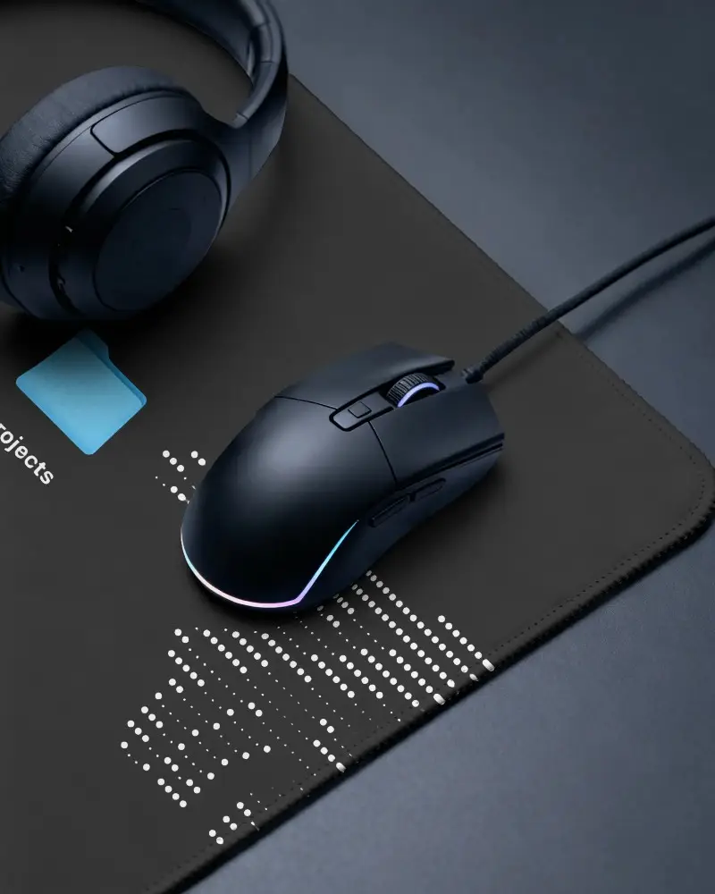High Performance Gaming Mouse With Ergonomic Design On Precision Gaming Pad For Professionals
