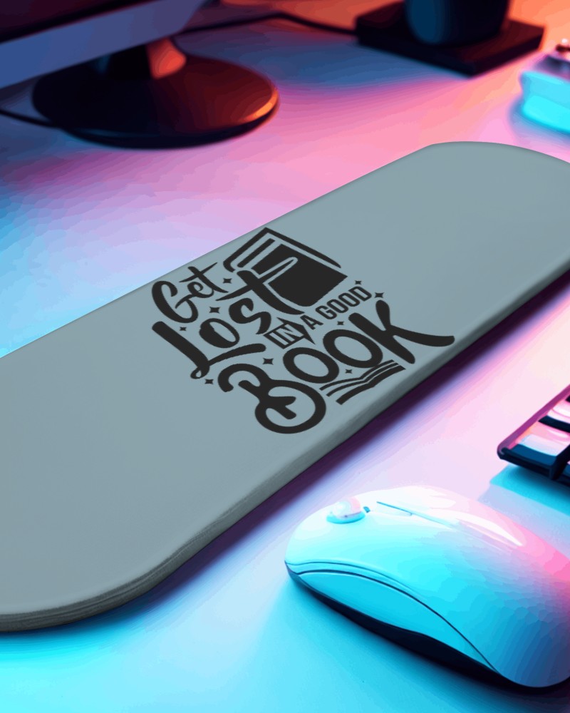 Tilted View Of Gaming Pad With White Mouse