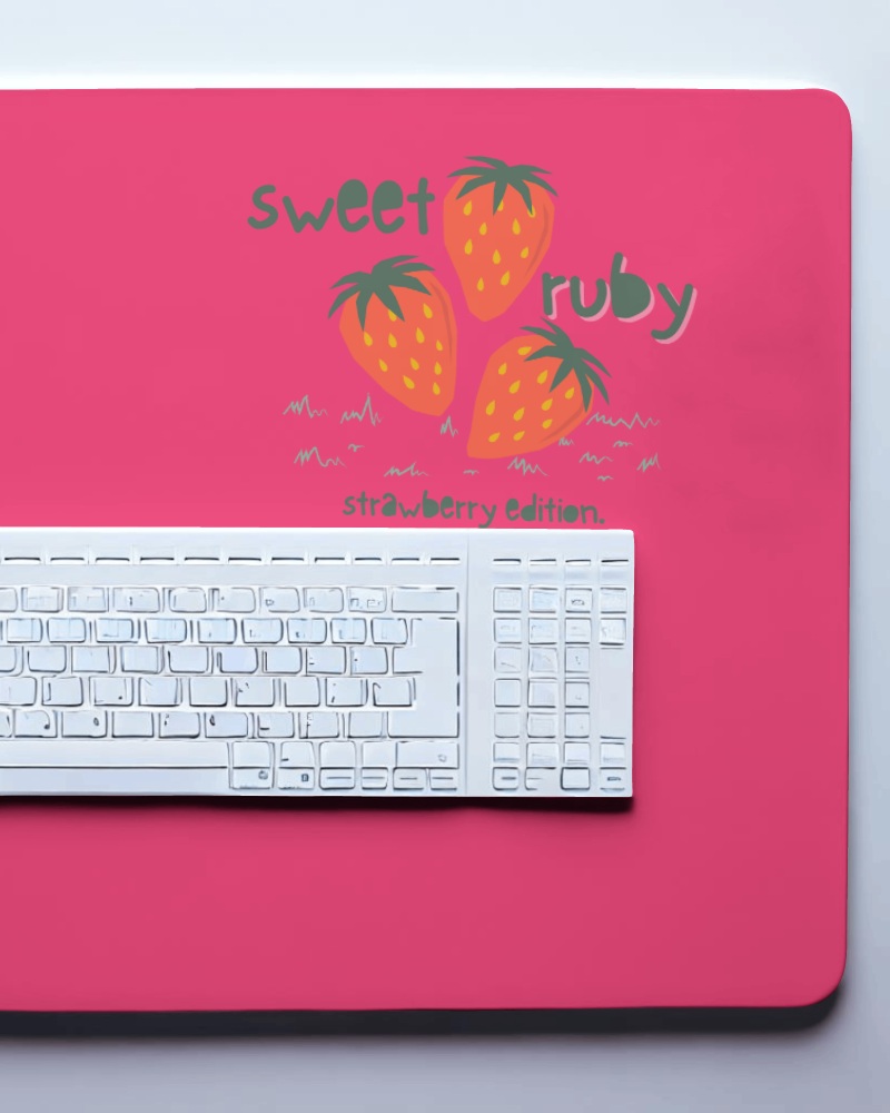 Trimmed Gaming Pad Below A Keyboard