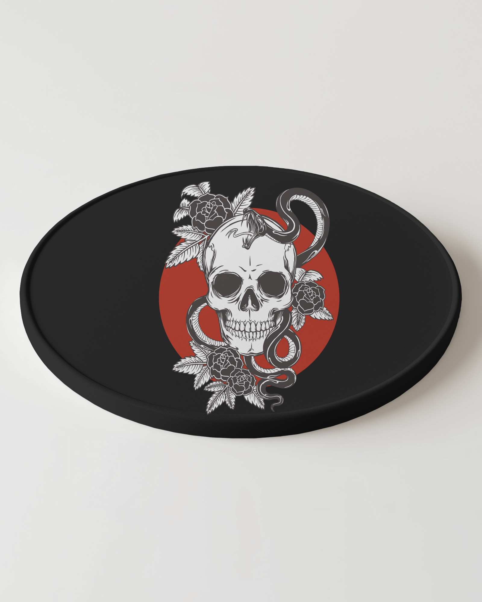 Sleek Circular Mouse Pad Mockup Elegant White Pad In Studio Lighting With Subtle Reflections