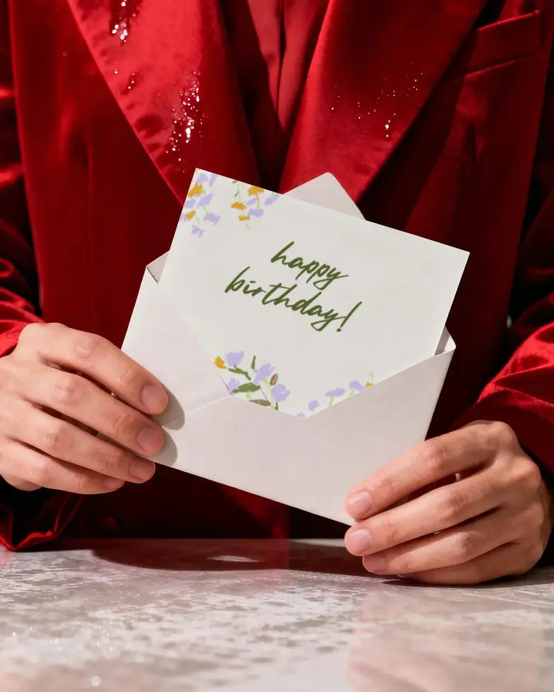 Elegant Hand Holding Greeting Card Envelope Mockup For Special Occasion Messages And Invitations