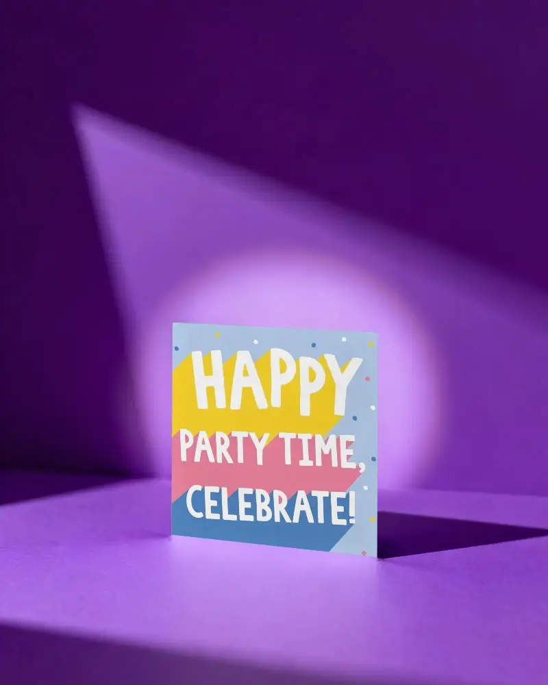 Minimalist Greeting Card Mockup Modern Lighting Shadow Play Perfect For Branding Use