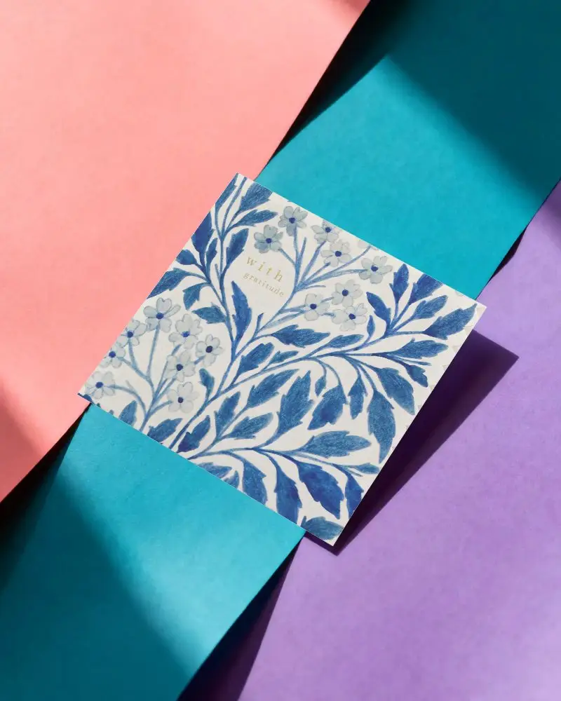 Premium Quality Greeting Card Mockup With Geometric Paper Background For Presentation