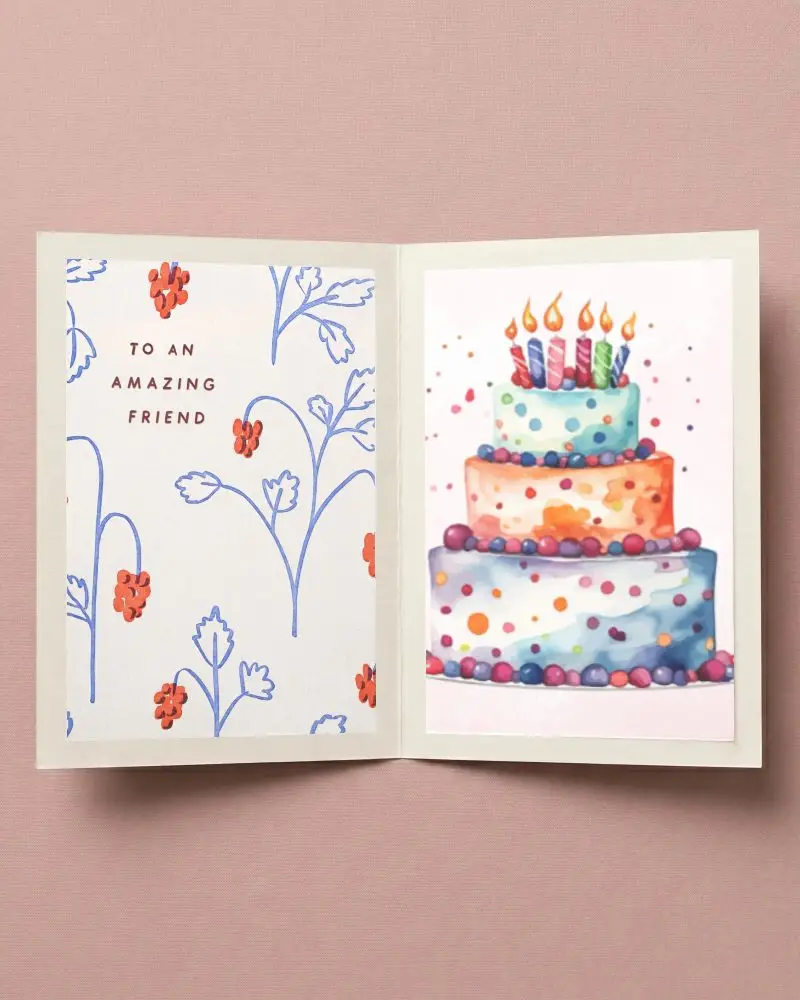 Blank Folded Greeting Card Mockup With Texture Background For Custom Design Presentation