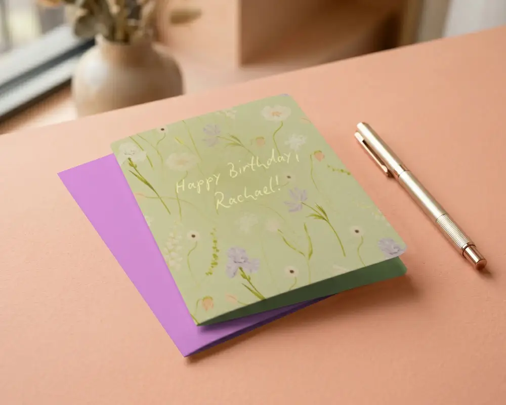 Professional Minimal Greeting Card Mockup Layout With Clean Background Setting