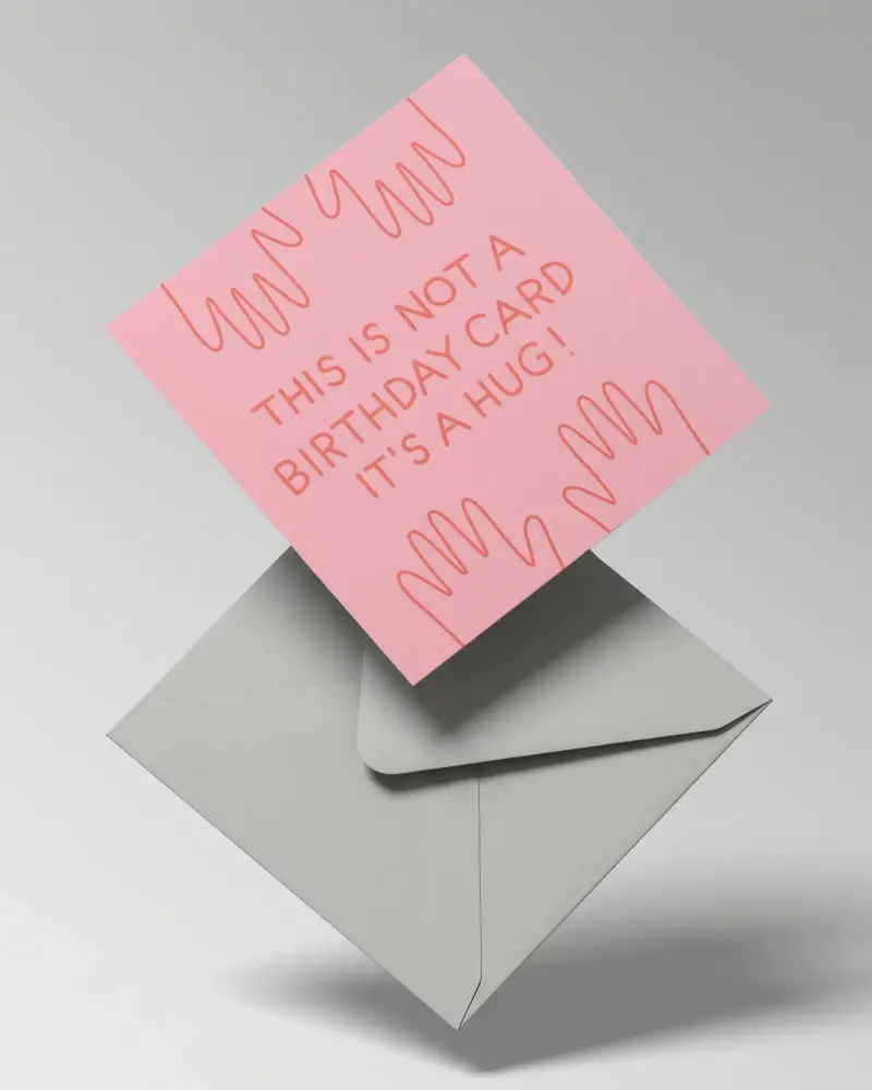 Clean Folded Invitation Card With Envelope Floating Over Simple Background