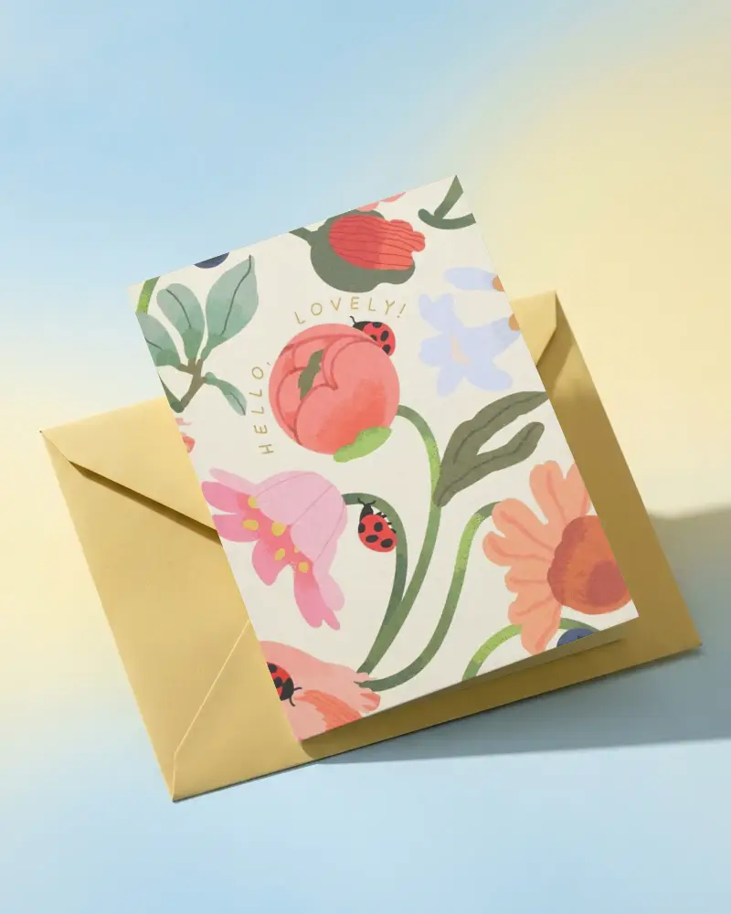 Elegant Greeting Card On Envelope Clean Background Ideal For Custom Printing Projects