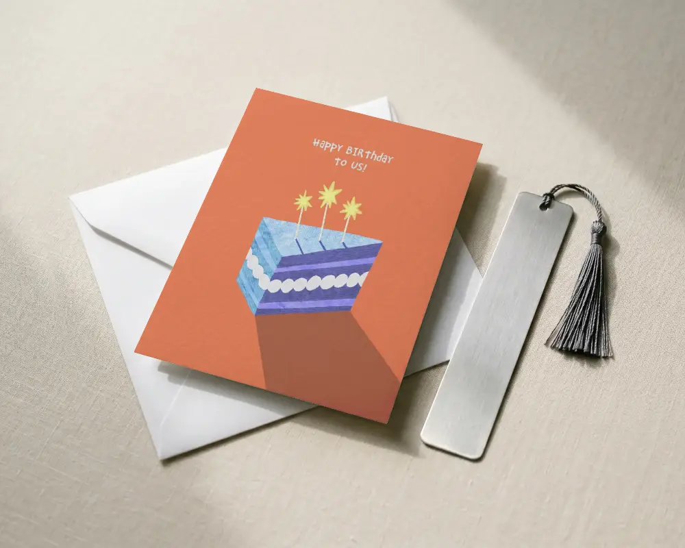 Minimalistic Greeting Card Mockup With Envelope And Bookmark For Showcasing Artwork