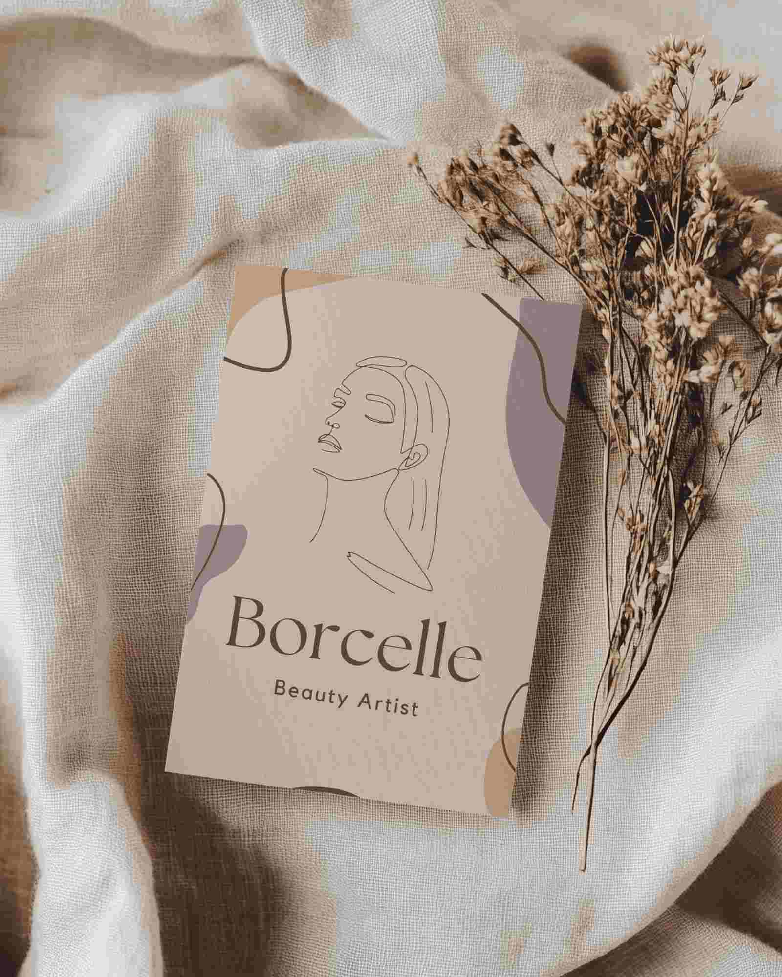 Warm Neutral Greeting Card Mockup Dried Florals And Textured Linen For A Cozy Minimalist Look