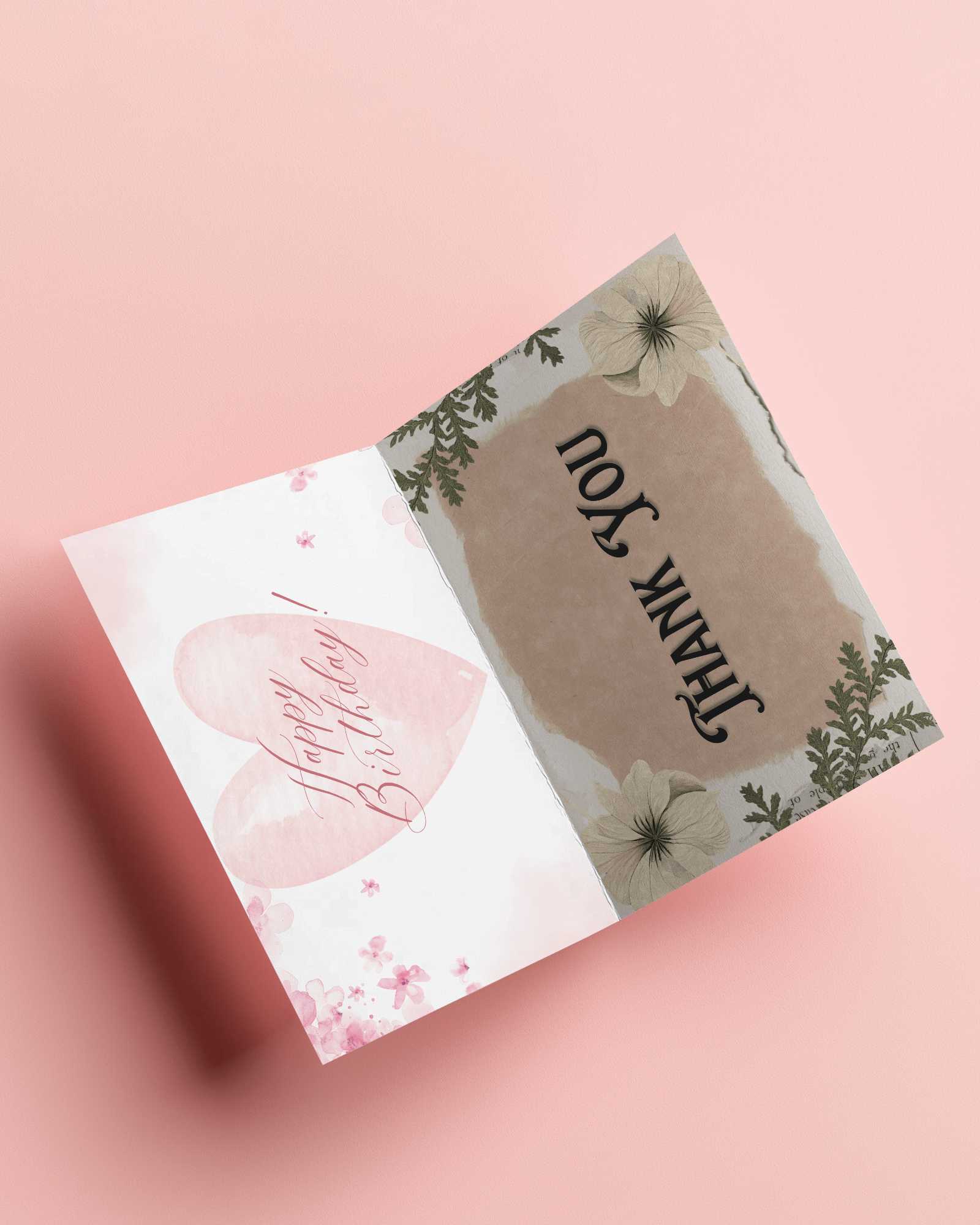 Elegant Bifold Greeting Card Mockup Luxury Stationery On Pastel Surface With Soft Lighting