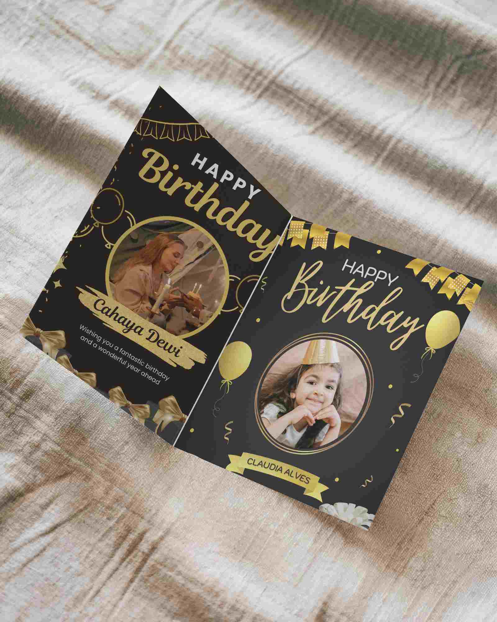 Soft Textured Bifold Greeting Card Mockup On Natural Fabric With Subtle Lighting Perfect For Invitation Or Personalized Message Designs