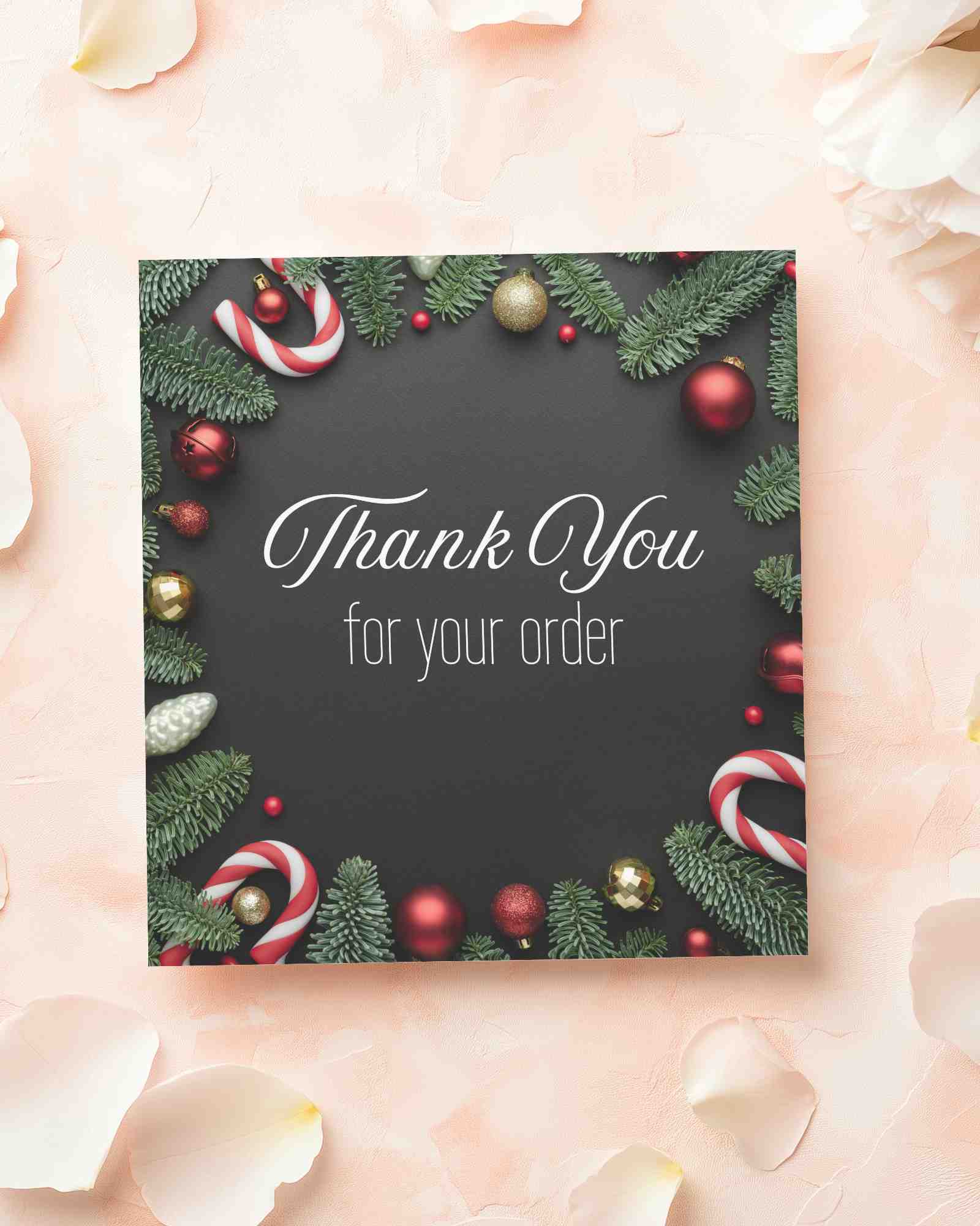 Romantic Greeting Card Mockup On Blush Pink Textured Background With White Rose Petals Elegant And Soft Flat Lay