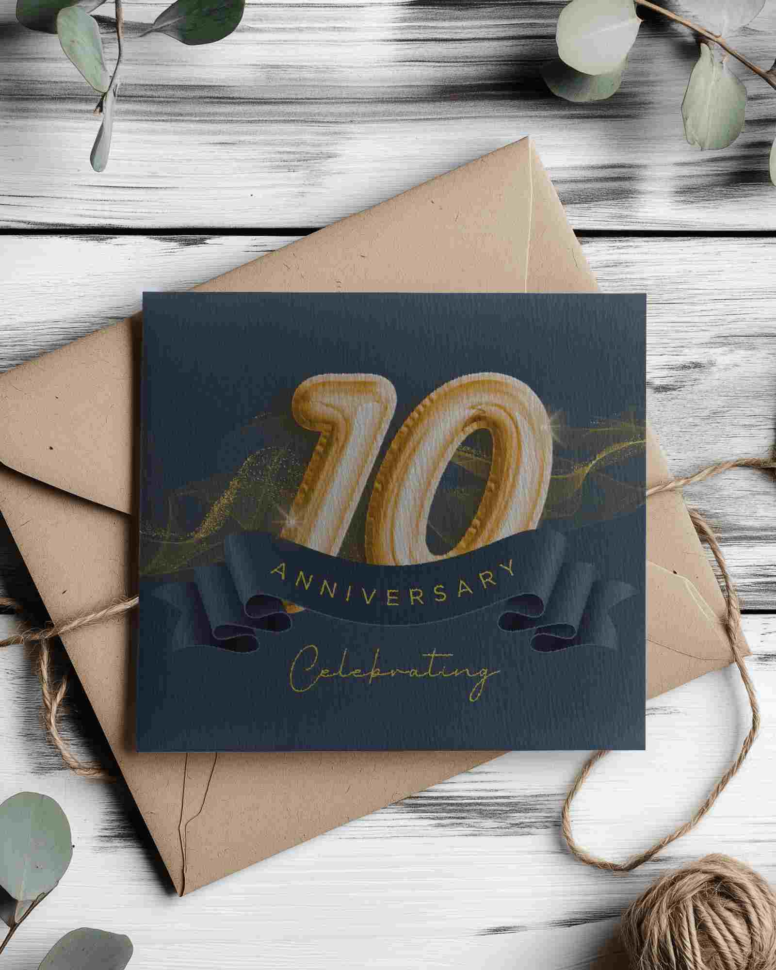 Rustic Greeting Card Mockup On Wooden Table With Craft Envelope Twine And Eucalyptus Leaves Flatlay