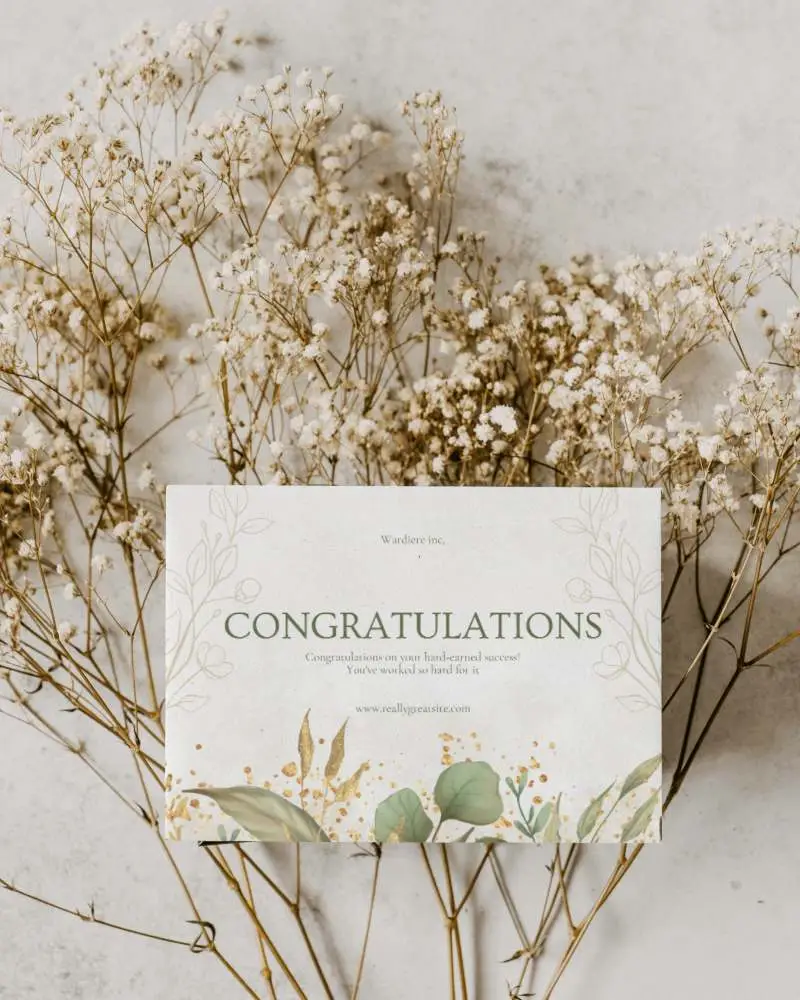 Greeting Card Lying On White Small Flowers 07