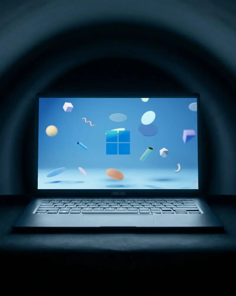 Sleek Asus Laptop Mockup With Open Screen For Digital Design And Creative Project Presentation