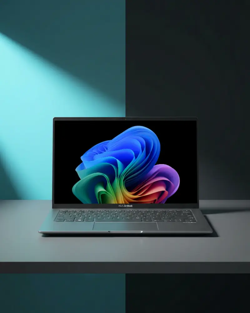 Sleek Asus Laptop Mockup With Minimalist Background For Professional Digital Presentations