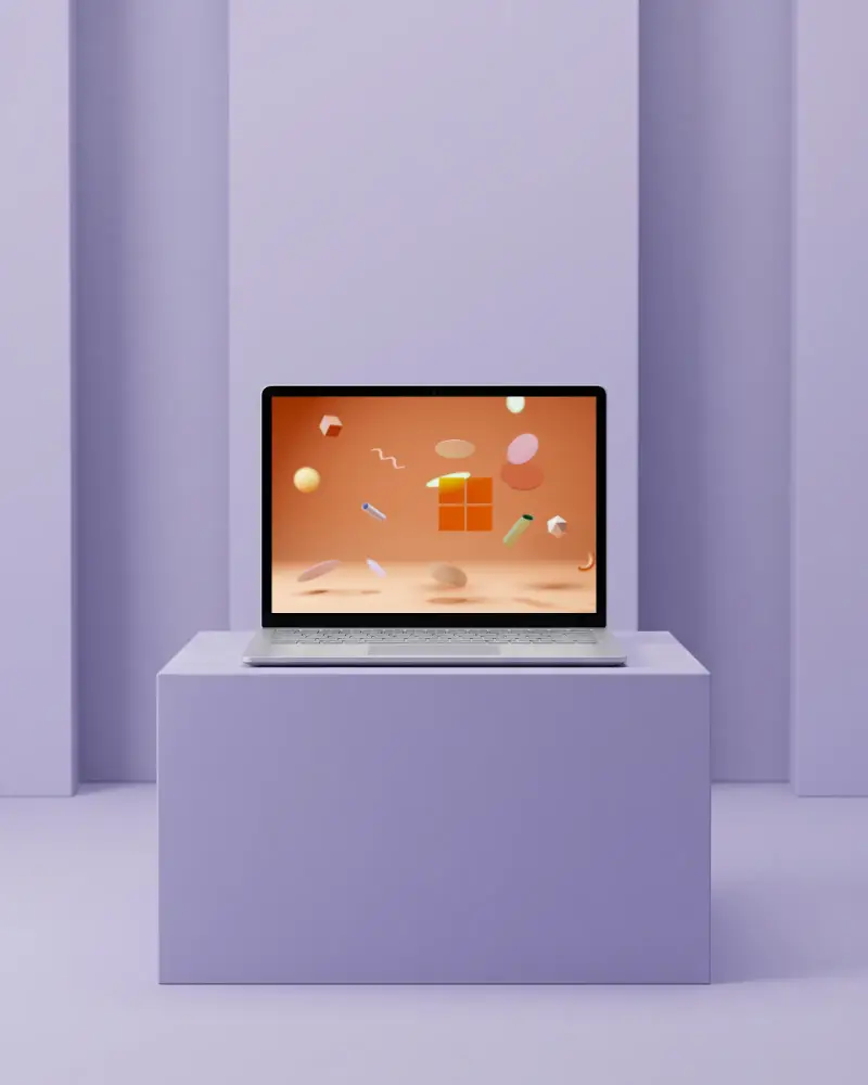 Sleek Modern Microsoft Laptop Mockup For Responsive Web Design And Digital Marketing Presentations