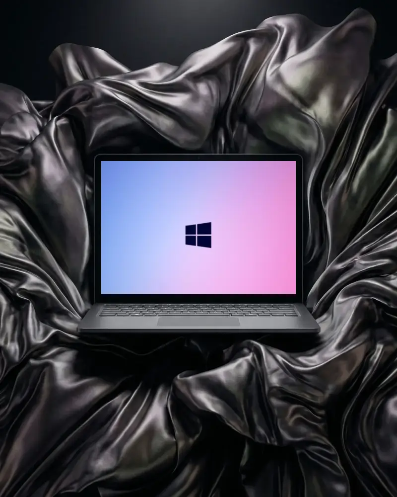 Professional Razer Laptop Mockup With Black Fabric Themes For Web And App Showcase Use