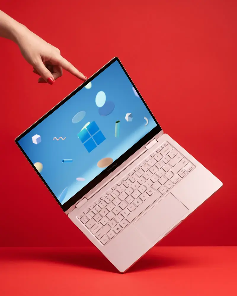 Microsoft Laptop Mockup With Empty Display For Web And App Showcase Minimalist Concept