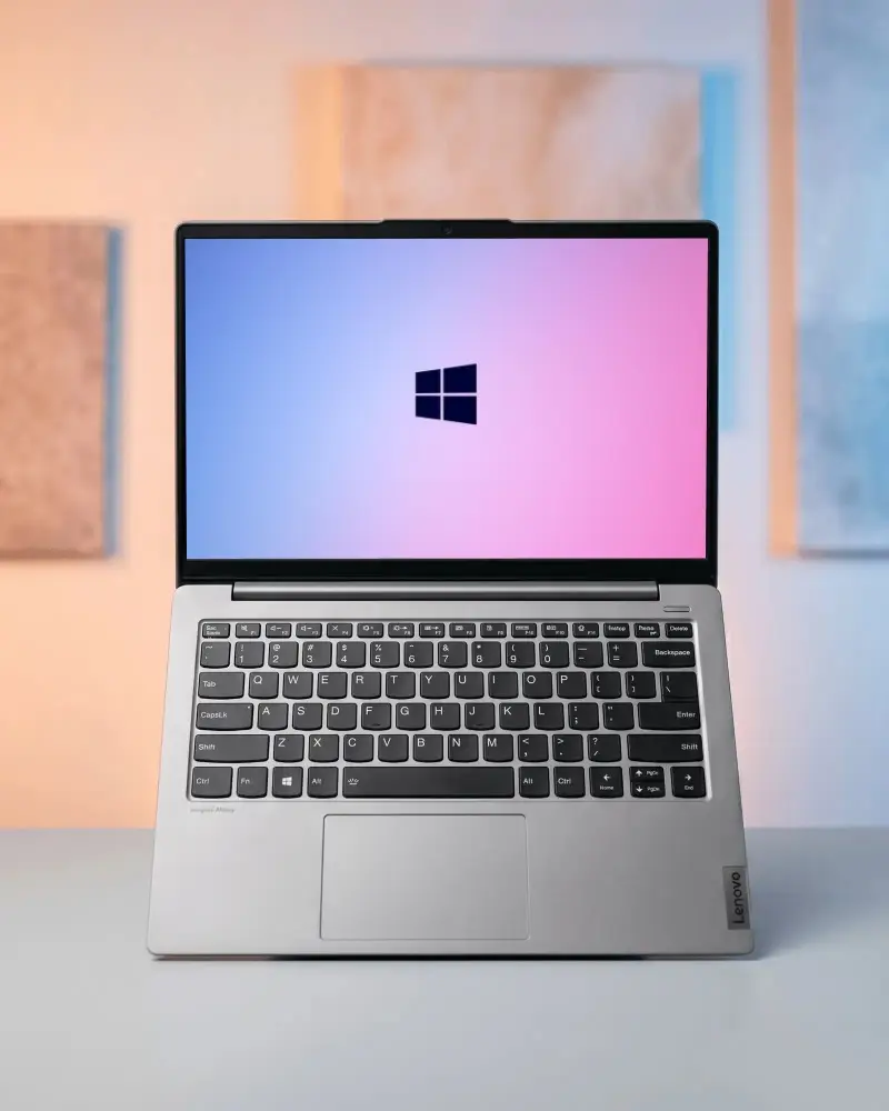 Modern Lenovo Laptop Mockup With Full Keyboard And Large Trackpad Perfect For Website Presentations
