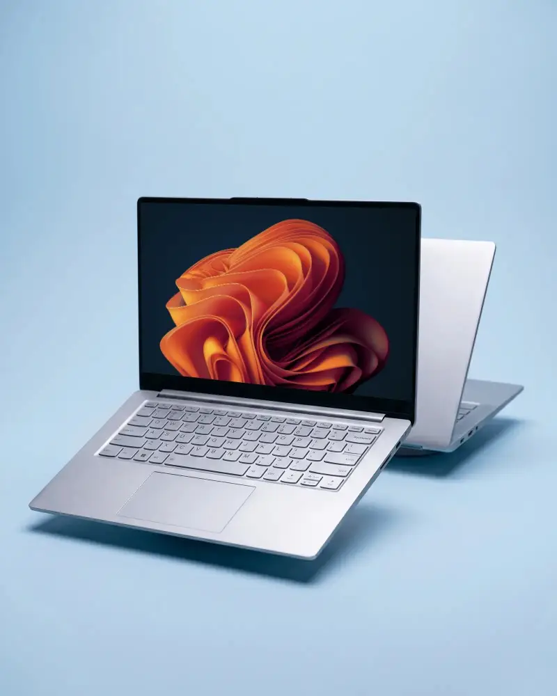 Sleek Modern Microsoft Laptop Mockup With Edge To Edge Screen And Compact Keyboard Layout Design