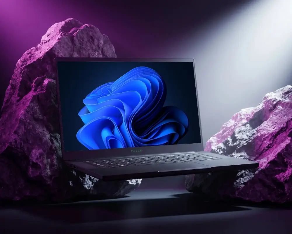 Futuristic Razer Laptop Mockup Ideal For Technology Advertising And Creative Projects