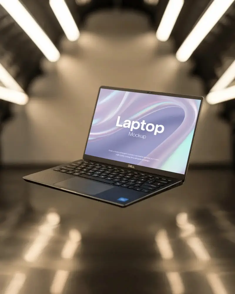 high-quality-floating-dell-laptop-mockup-in-studio-setup-ideal-for-responsive-website-showcase