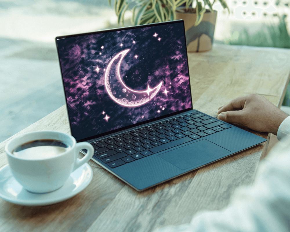 Tablet Laptop Mockup With Keyboard In Collaborative Office Setting