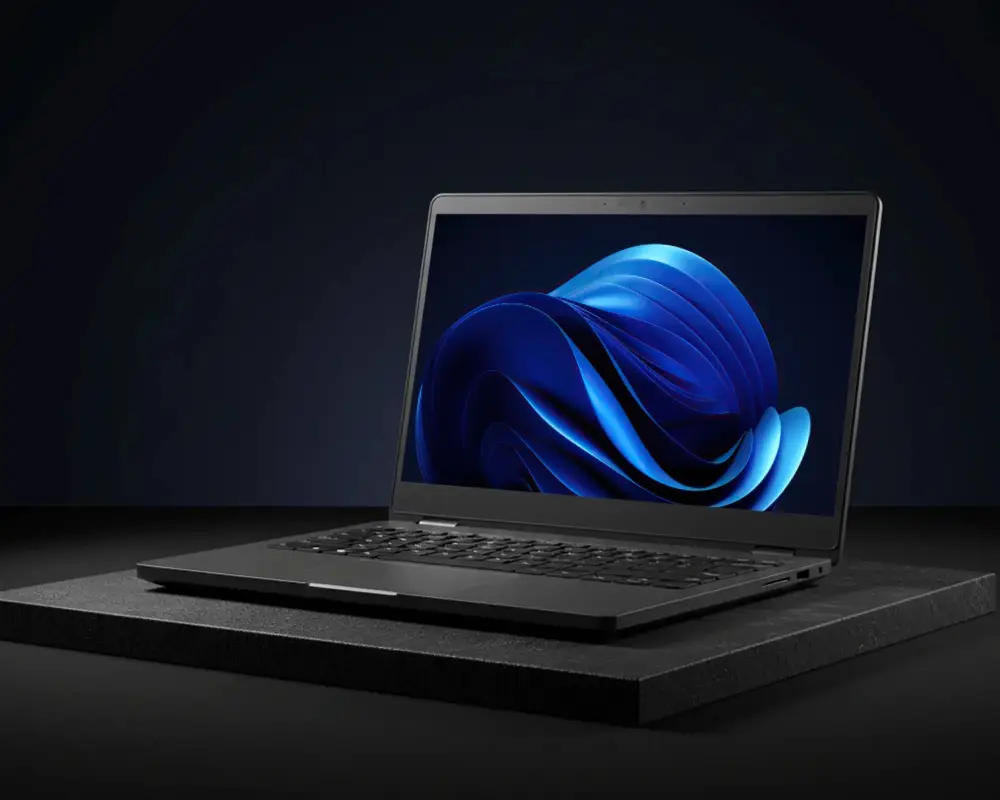 Sleek Modern Dell Laptop Mockup With Open Display For Website Ui And Software Presentation Design