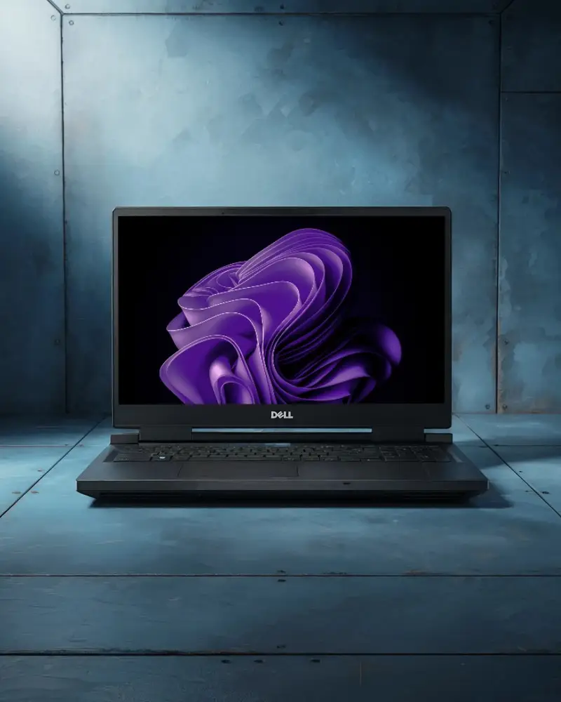 Modern Dell Laptop Mockup Device With Large Screen And Comprehensive Keyboard Design For Work