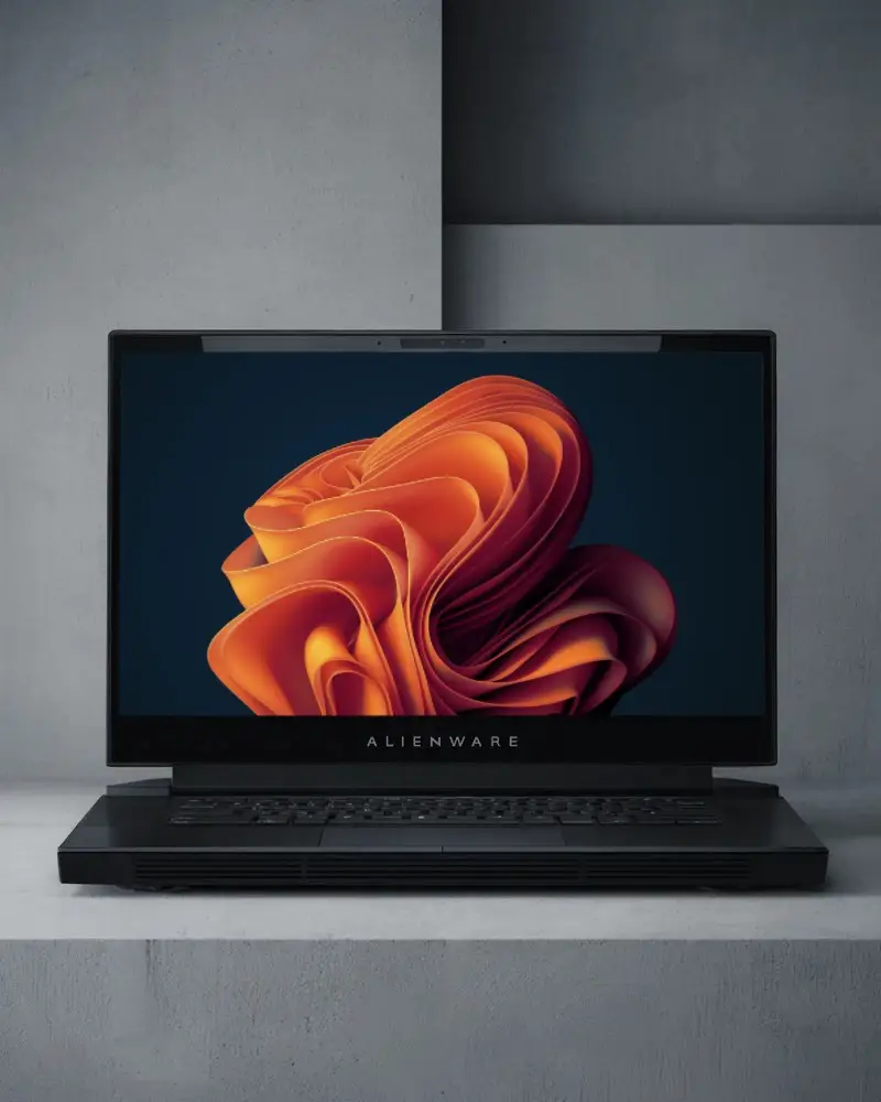 High Performance Alienware Gaming Laptop Mockup With Wide Display And Advanced Cooling Ventilation