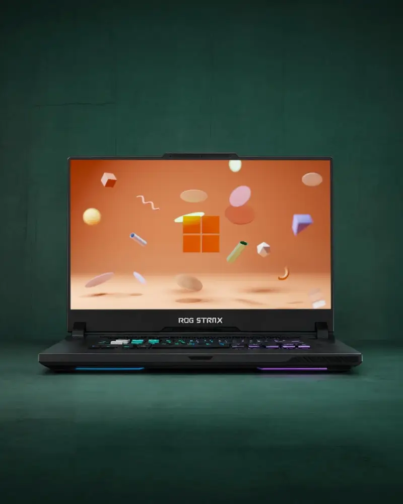 High Rogstrix Gaming Laptop Mockup Advanced Cooling System For Extended Play And Streaming