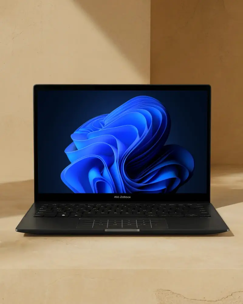 Sleek Minimalist Asus Laptop Mockup With Modern Keyboard Layout And Large Screen Display