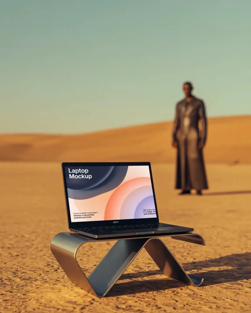 Minimalist Laptop Mockup For Responsive Web Design And Product Presentation