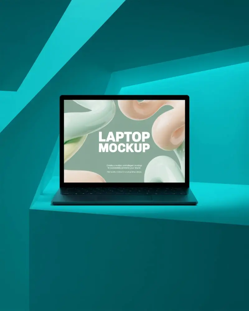 Professional Laptop Mockup Template Used For Technology Showcase And App Display