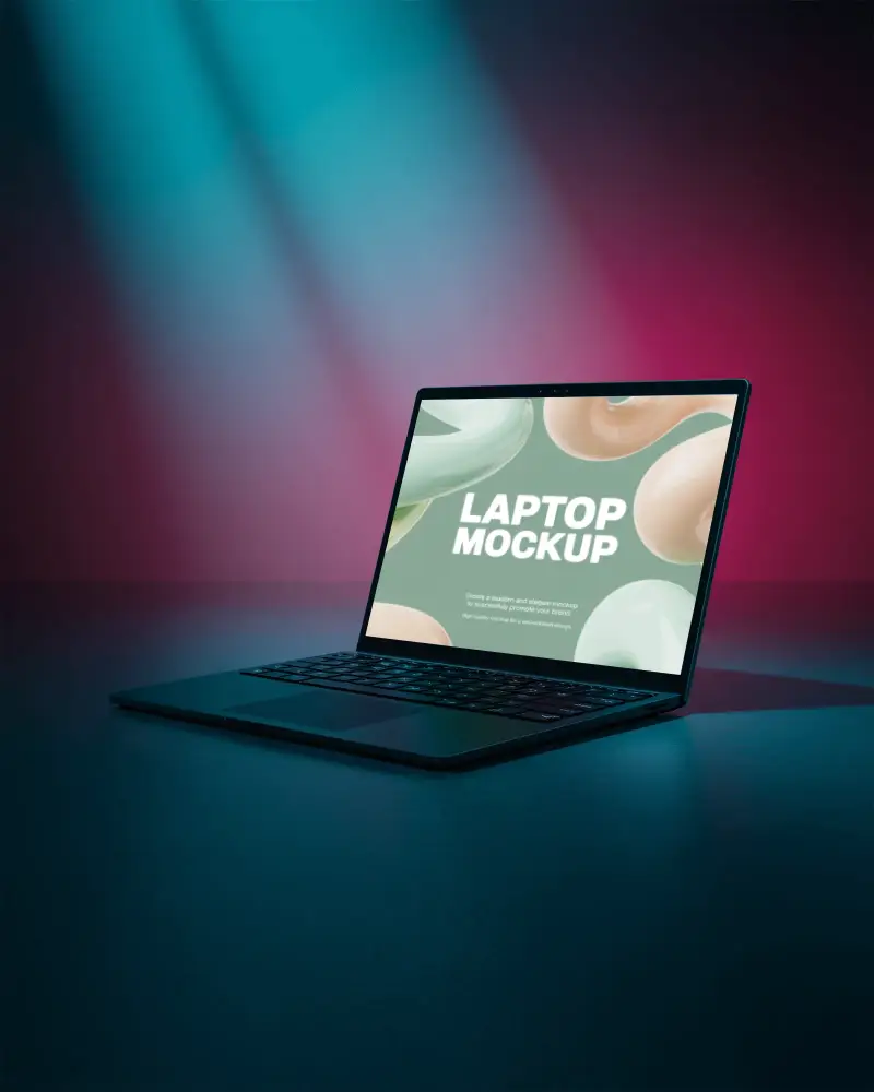 Sleek Modern Laptop Mockup With Blank Screen Ready For Digital Display And Design Presentation