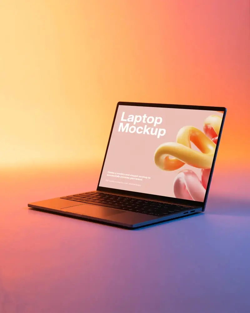 Modern Laptop Mockup With Blank Screen For Digital Showcase And Web Design Presentations