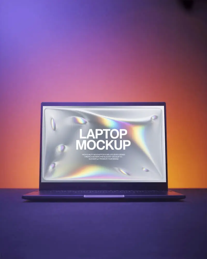 Modern Laptop Mockup With Black Screen For Digital Display And Technology Presentations