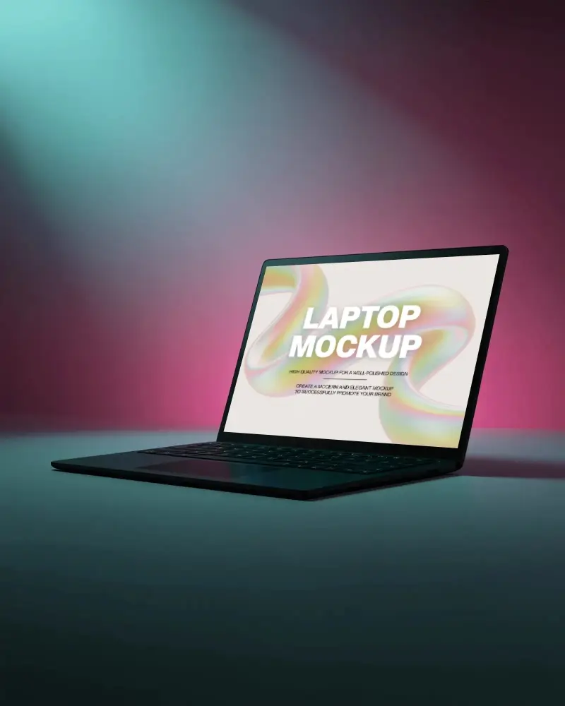 Sleek Portable Laptop Mockup With Empty Display For Responsive Web Design Showcase