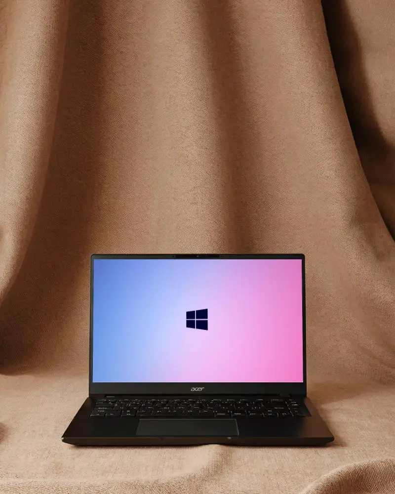 Sleek Modern Acer Laptop Mockup On Fabric Background For Responsive Web Design Presentations