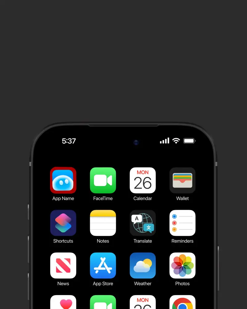 User Friendly App Icons Mockup On Smartphone Screen For Modern Mobile Application Usage