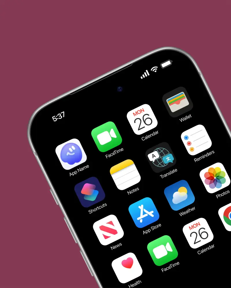 Best Mobile App Icons Mockup On Smartphone Screen For Productivity And Communication Use