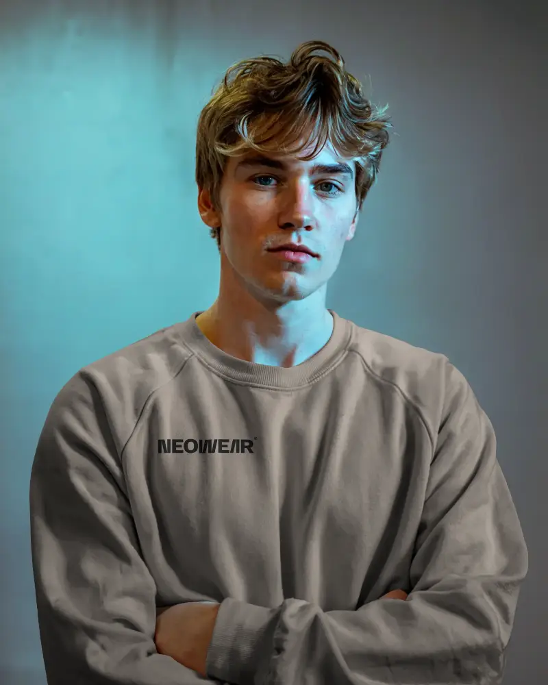 Casual Comfortable Unisex Crewneck For Everyday Style And Relaxed Fit Apparel Sweatshirt Logo Mockup