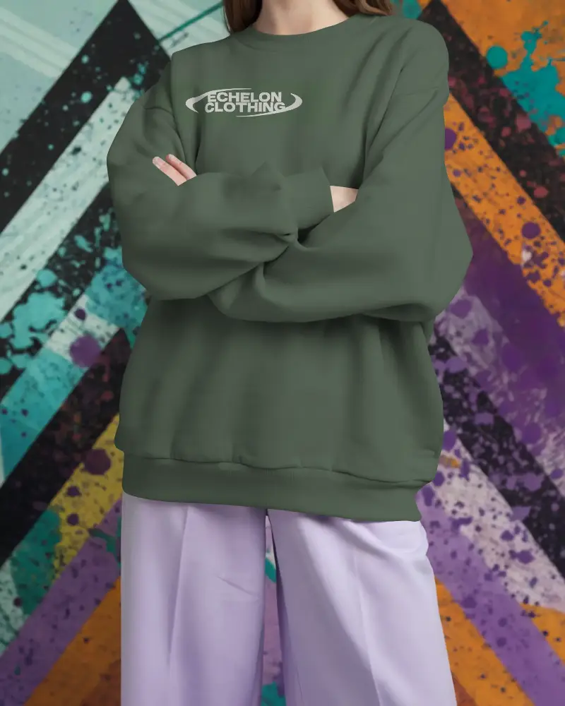 Trendy Soft Fabric Sweatshirt Apparel Logo Mockup With Ribbed Cuffs And Hem For Modern Wardrobe