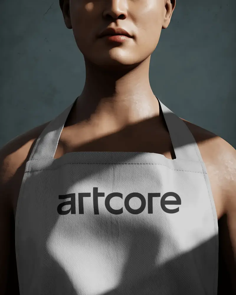 Realistic Apron Logo Mockup With Adjustable Neck Strap For Customizable Fit
