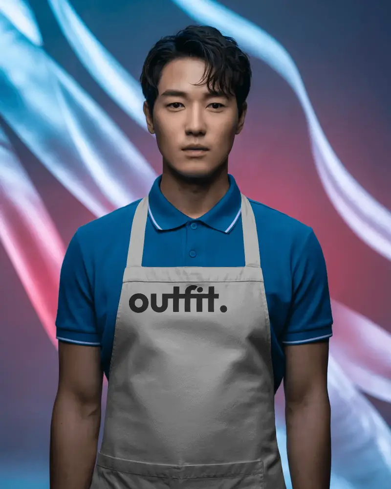 Premium Kitchen Apron Logo Mockup With Large Front Pocket For Storing Tools And Accessories